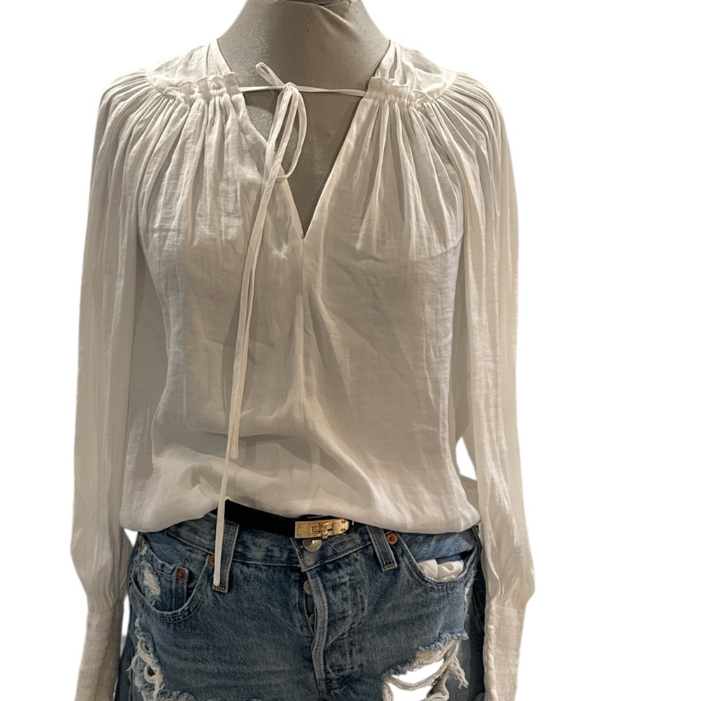 Rebecca Taylor Cream Satin Blouse